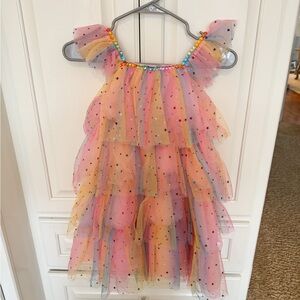Lola + The Boys Ombré Gem Tulle Layer Dress